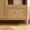 Armoire MAREO rose et cannage rotin 1 porte et 1 tiroir