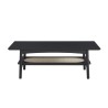 Table basse LUNIO noir et cannage rotin 115cm