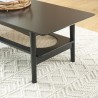 Table basse LUNIO noir et cannage rotin 115cm