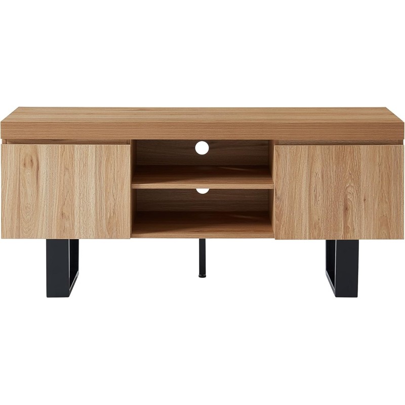 Meuble tv NOLUX effet chêne et métal noir 140cm