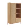Armoire MAREO rose et cannage rotin 1 porte et 1 tiroir