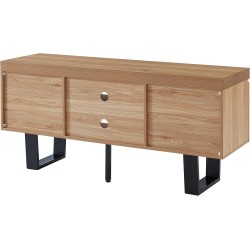 Meuble tv NOLUX effet chêne et métal noir 140cm