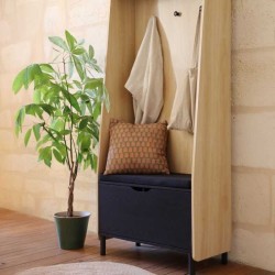 Vestiaire d'entrée YUKO effet chêne et gris anthracite 75cm