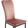 Lot de 4 chaises OPIA velours rose pieds métal noir