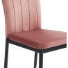 Lot de 4 chaises OPIA velours rose pieds métal noir