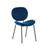 Lot de 2 chaises SHELIO velours bleu pieds métal noir