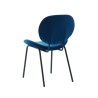 Lot de 2 chaises SHELIO velours bleu pieds métal noir