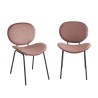 Lot de 2 chaises SHELIO velours rose pieds métal noir
