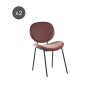 Lot de 2 chaises SHELIO velours rose pieds métal noir
