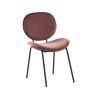 Lot de 2 chaises SHELIO velours rose pieds métal noir