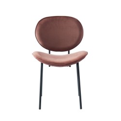 Lot de 2 chaises SHELIO velours rose pieds métal noir