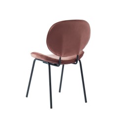 Lot de 2 chaises SHELIO velours rose pieds métal noir