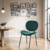 Lot de 2 chaises SHELIO velours vert pieds métal noir