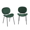 Lot de 2 chaises SHELIO velours vert pieds métal noir