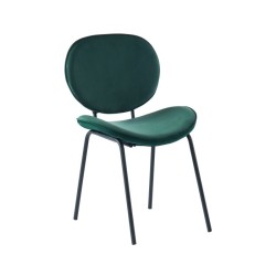 Lot de 2 chaises SHELIO velours vert pieds métal noir