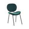 Lot de 2 chaises SHELIO velours vert pieds métal noir