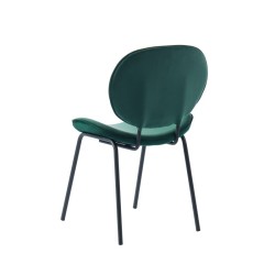 Lot de 2 chaises SHELIO velours vert pieds métal noir