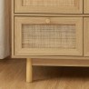 Armoire NALORA effet chêne et cannage rotin 2 portes 90cm