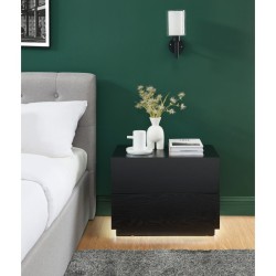 Table de chevet à led LUMORA noir 60cm
