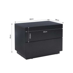 Table de chevet à led LUMORA noir 60cm