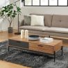 Table basse ARVIA effet chêne foncé et gris 115cm