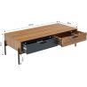 Table basse ARVIA effet chêne foncé et gris 115cm