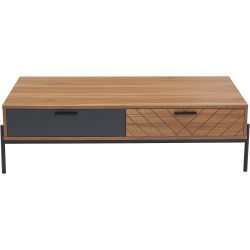 Table basse ARVIA effet chêne foncé et gris 115cm