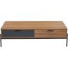 Table basse ARVIA effet chêne foncé et gris 115cm
