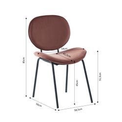 Lot de 2 chaises SHELIO velours rose pieds métal noir