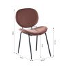 Lot de 2 chaises SHELIO velours rose pieds métal noir