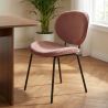 Lot de 2 chaises SHELIO velours rose pieds métal noir