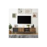 Meuble tv ARVIA effet chêne foncé et gris 180cm