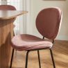 Lot de 2 chaises SHELIO velours rose pieds métal noir