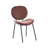 Lot de 2 chaises SHELIO velours rose pieds métal noir