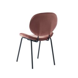 Lot de 2 chaises SHELIO velours rose pieds métal noir