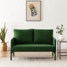 Canapé droit fixe tissu vert olive 2 places