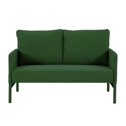 Canapé droit fixe tissu vert olive 2 places
