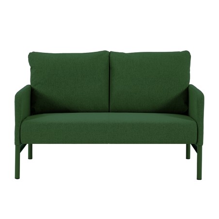 Canapé droit fixe tissu vert olive 2 places
