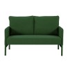 Canapé droit fixe tissu vert olive 2 places