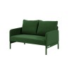 Canapé droit fixe tissu vert olive 2 places