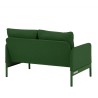 Canapé droit fixe tissu vert olive 2 places