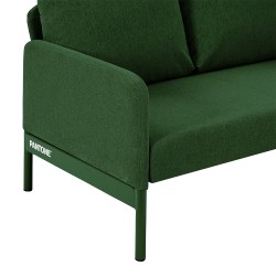 Canapé droit fixe tissu vert olive 2 places