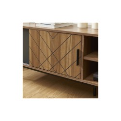 Meuble tv ARVIA effet chêne foncé et gris 180cm