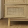 Armoire NALORA effet chêne et cannage rotin 2 portes 90cm