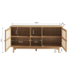 Buffet NALORA effet chêne et cannage rotin 150cm