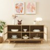 Buffet NALORA effet chêne et cannage rotin 150cm