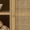 Buffet NALORA effet chêne et cannage rotin 150cm