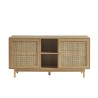 Buffet NALORA effet chêne et cannage rotin 150cm