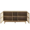 Buffet NALORA effet chêne et cannage rotin 150cm
