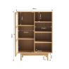 Buffet NALORA effet chêne et cannage rotin 1 porte 80cm